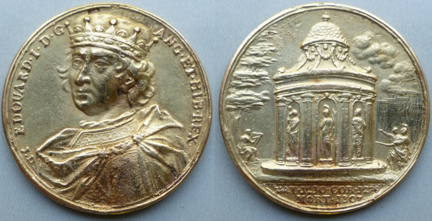 15ct gold memorial medal of Edward I 15ct gold memorial medal of Edward I